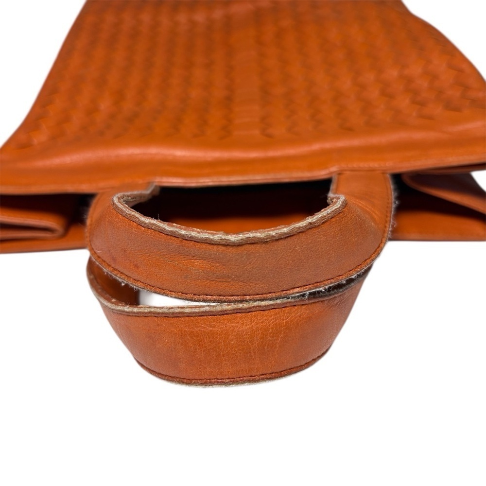 Bottega Veneta Intrecciato Woven Leather Tote Orange Italy - Picture 11 of 16